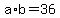 a%2Ab+=+36