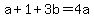 a%2B1%2B3b=4a