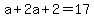a%2B2a%2B2=17