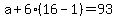 a%2B6%2816-1%29=93