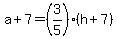 a%2B7=%283%2F5%29%28h%2B7%29