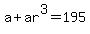 a%2Bar%5E3=195
