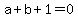 a%2Bb%2B1+=+0