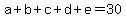 a%2Bb%2Bc%2Bd%2Be=30