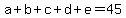 a%2Bb%2Bc%2Bd%2Be=45