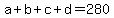 a%2Bb%2Bc%2Bd=280