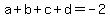 a%2Bb%2Bc%2Bd+=+-2