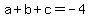 a%2Bb%2Bc+=+-4