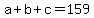 a%2Bb%2Bc+=+159
