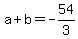 a%2Bb=-54%2F3
