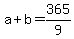 a%2Bb=365%2F9