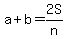 a%2Bb+=+2S%2Fn