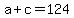 a%2Bc=124