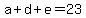 a%2Bd%2Be=23