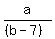 a%2F%28%28b-7%29%29