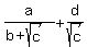 a%2F%28b%2Bsqrt%28c%29%29+%2B+d%2Fsqrt%28c%29