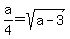 a%2F4=+sqrt%28a-3%29