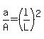 a%2FA=%28l%2FL%29%5E2