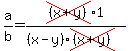 a%2Fb=cross%28%28x%2By%29%291%2F%28%28x-y%29cross%28%28x%2By%29%29%29