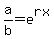 a%2Fb+=+e%5Erx