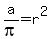 a%2Fpi+=+r%5E2