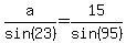 a%2Fsin%2823%29=15%2Fsin%2895%29