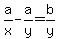 \"a%2Fx+-+a%2Fy=+b%2Fy\"