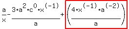 a%2Fx-3%2Aa%5E2%2Ac%5E0%2Ax%5E-1%2Fa%2Bhighlight_red%28+%284%2Ax%5E-1%2Fa%2Aa%5E-2%29+%29
