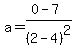 a=%280-7%29%2F%282-4%29%5E2