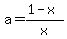 a=%281-x%29%2Fx