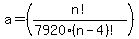 a=%28n%21%2F%287920%28n+-+4%29%21%29%29+