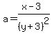 a=%28x-3%29%2F%28y%2B3%29%5E2