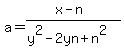 a=%28x-n%29%2F%28y%5E2-2yn%2Bn%5E2%29