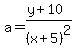 a=%28y%2B10%29%2F%28x%2B5%29%5E2