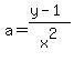 a=%28y-1%29%2Fx%5E2