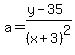 a=%28y-35%29%2F%28x%2B3%29%5E2