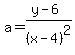 a=%28y-6%29%2F%28x-4%29%5E2