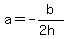 a=+-b%2F%282h%29
