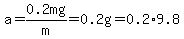 a=0.2mg%2Fm=0.2g=0.2%2A9.8