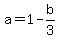 a=1-b%2F3