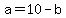 a=10-b