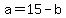 a=15-b