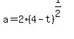 a=2%284-t%29%5E%281%2F2%29