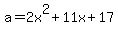 a=2x%5E2%2B11x%2B17