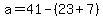 a=41-%2823%2B7%29