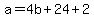 a=4b%2B24%2B2