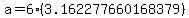 a=6%283.162277660168379%29