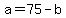 a=75-b