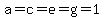 \"a=c=e=g=1\"