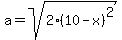 a=sqrt%282%2810-x%29%5E2%29
